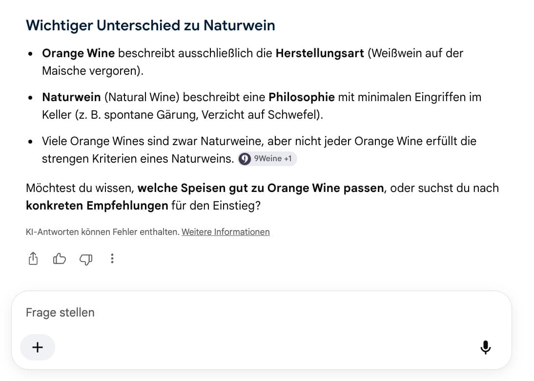 Google AI Mode Frage-Box
