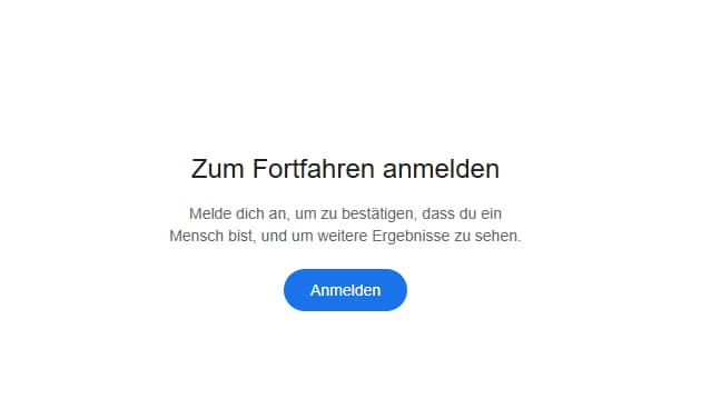 Google: zum Fortfahren bitte anmelden