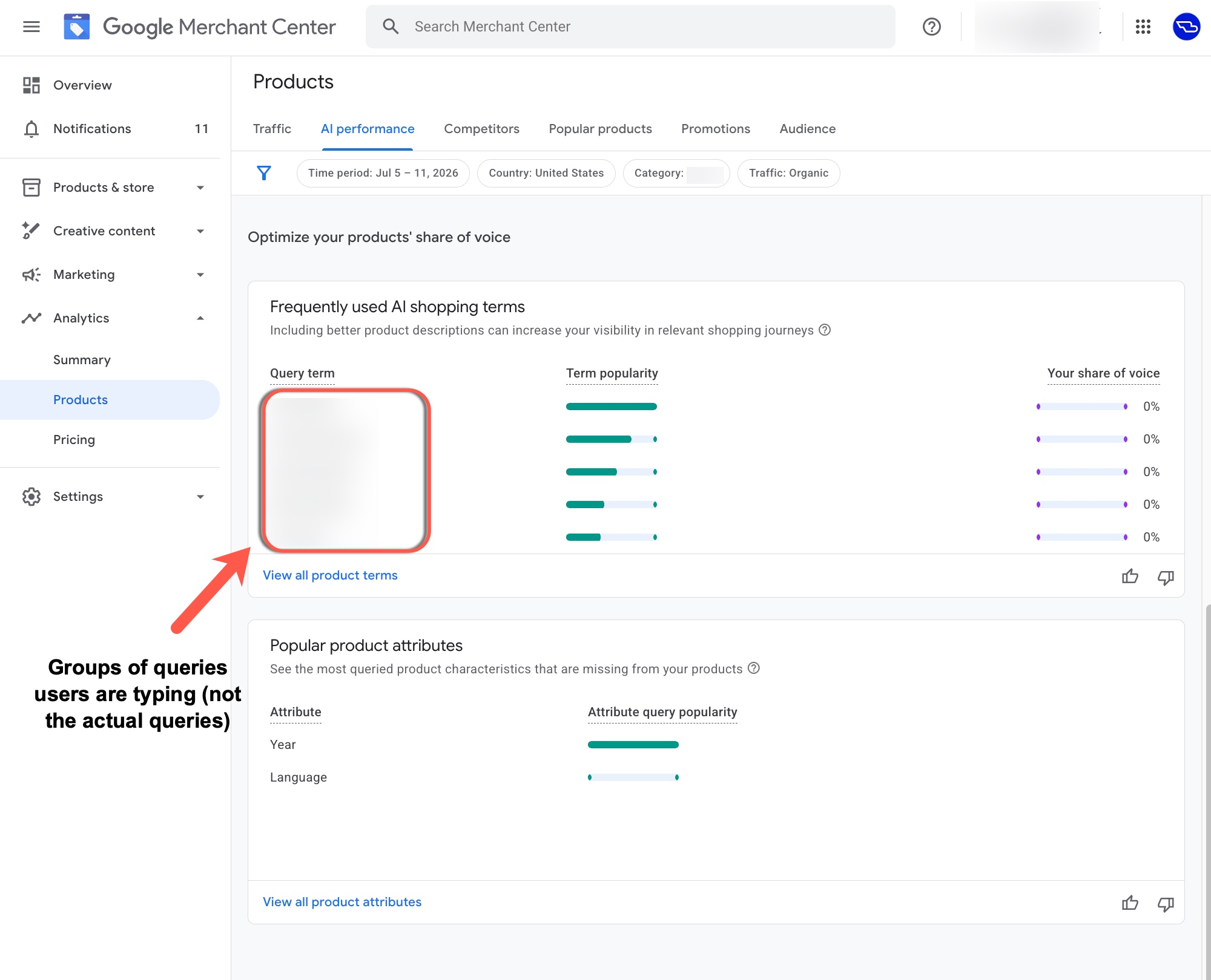 Merchant Center: frequently used AI shopping terms
