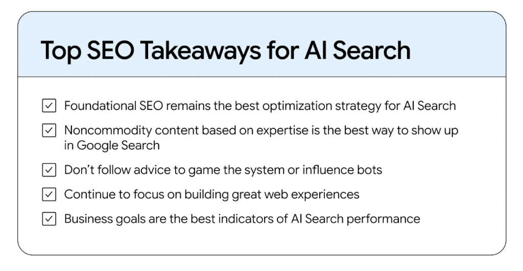 Top-SEO-Takeaways AI Search Google
