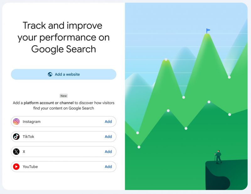 Google Search Console: Add platform property
