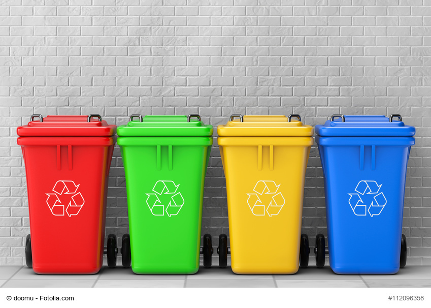 Bunte Mülleimer: Symbol für das Löschen von Seiten