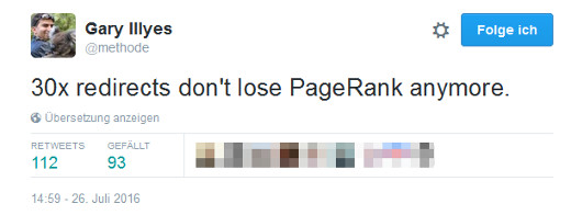 Gary Illyes: kein PageRank-Verlust durch 301-Redirects