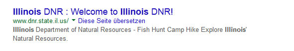 Google-Snippet für die Suche nach 'Illinois'