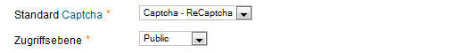 Captcha-Konfiguration in Joomla