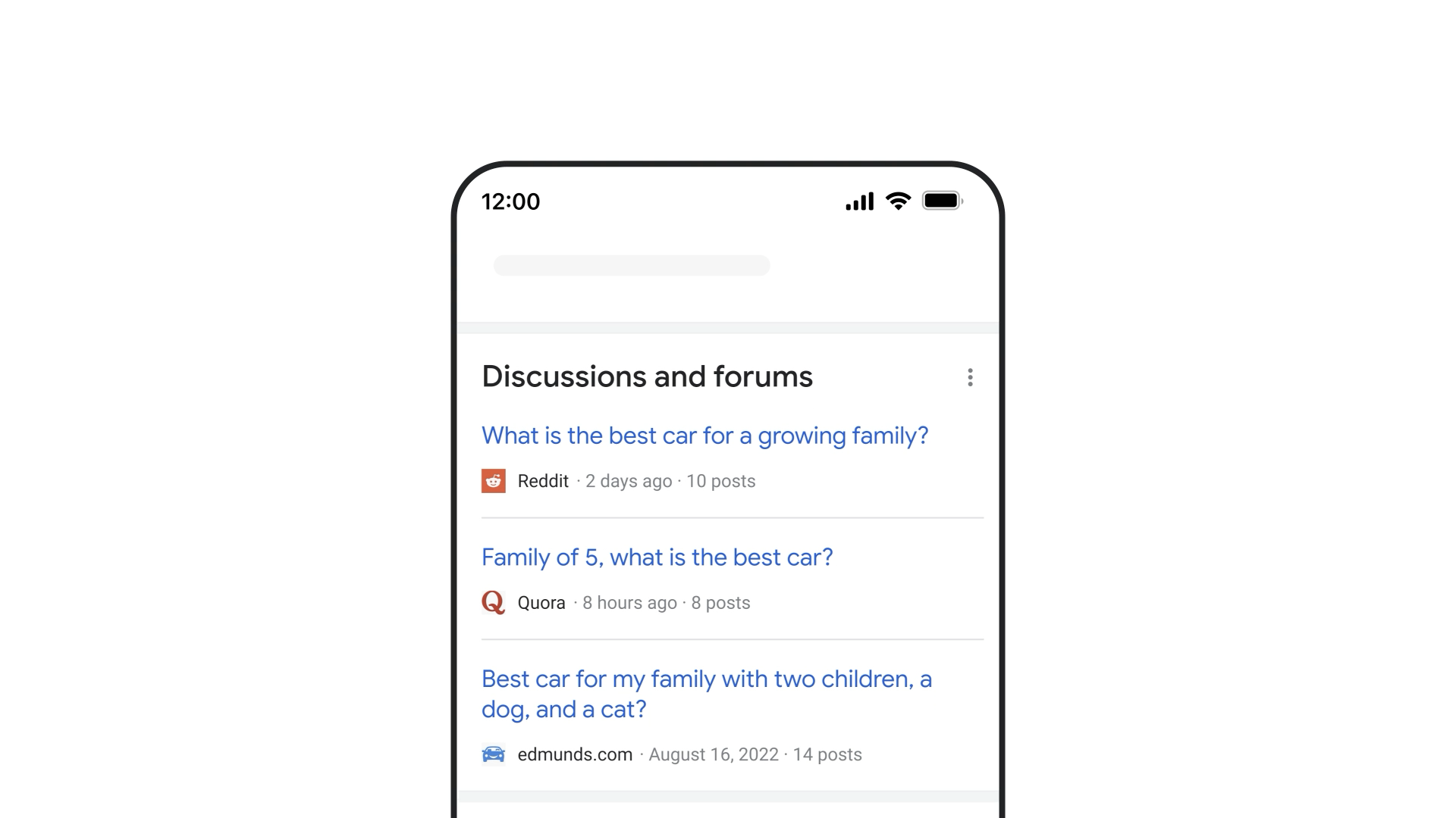Neues Google feature: Discussions and forums