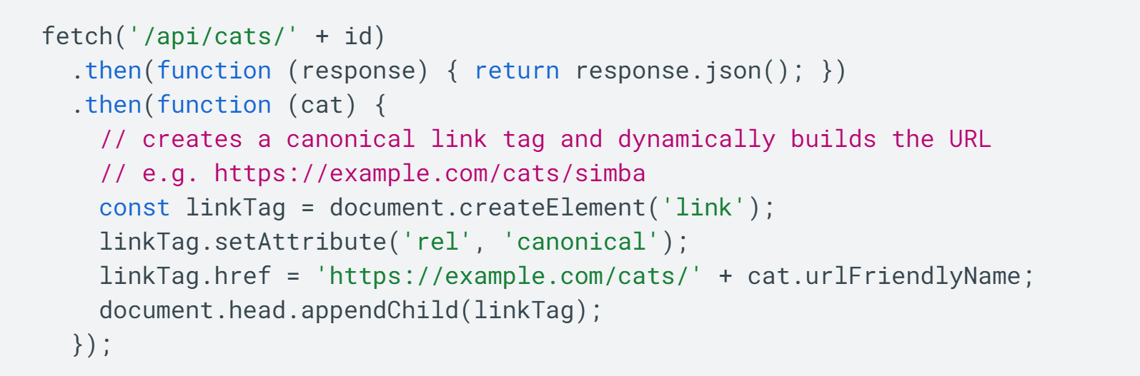 Canonical-Link per JavaScript setzen: Google gibt ein Beispiel, wie es funktioniert