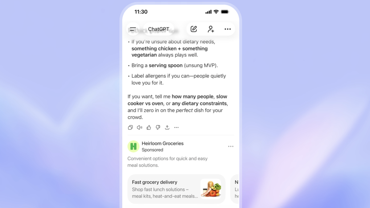 ChatGPT Werbung: Beispiel