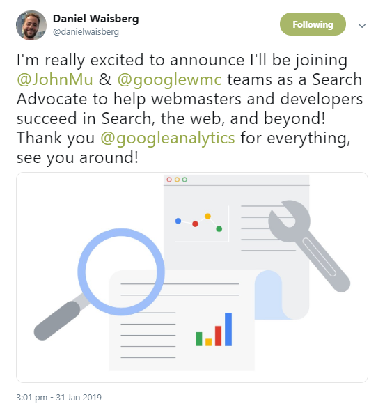Daniel Waisberg wird Search Advocate bei Google