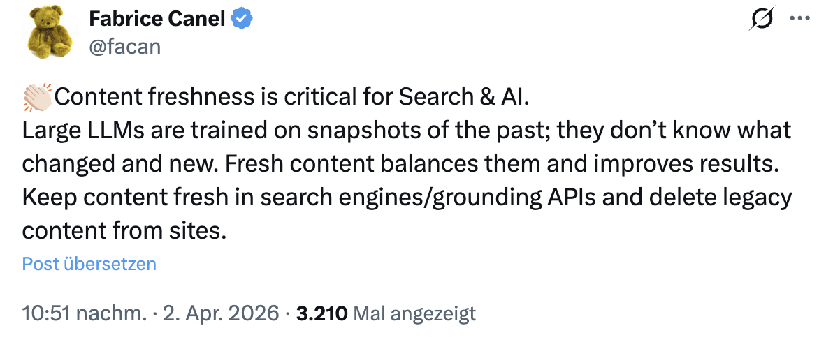 Fabrice Canel: Inhalte für die Suche und für KI aktuell halten und veraltete Inhalte löschen