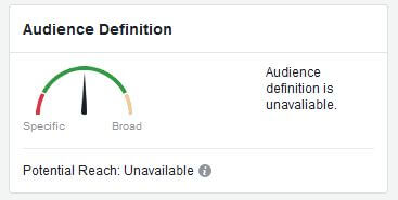 Facebook: potentielle Reichweite nicht verfügbar