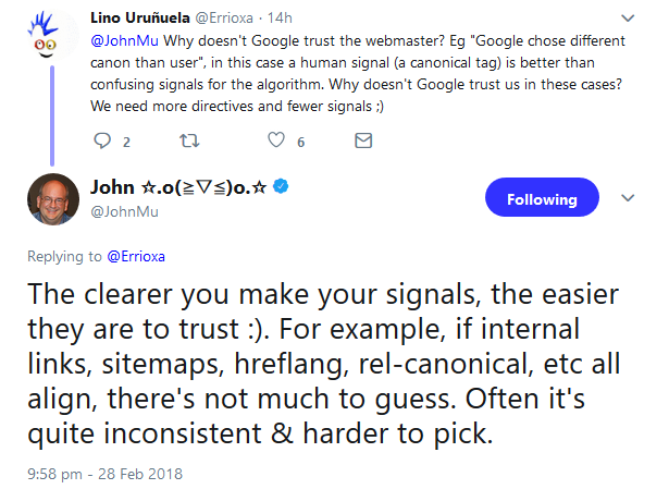 Google: Achtet auf eindeutige Signale