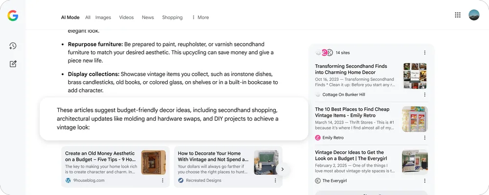Google KI-Modus: mehr und besser sichtbare Inline-Links