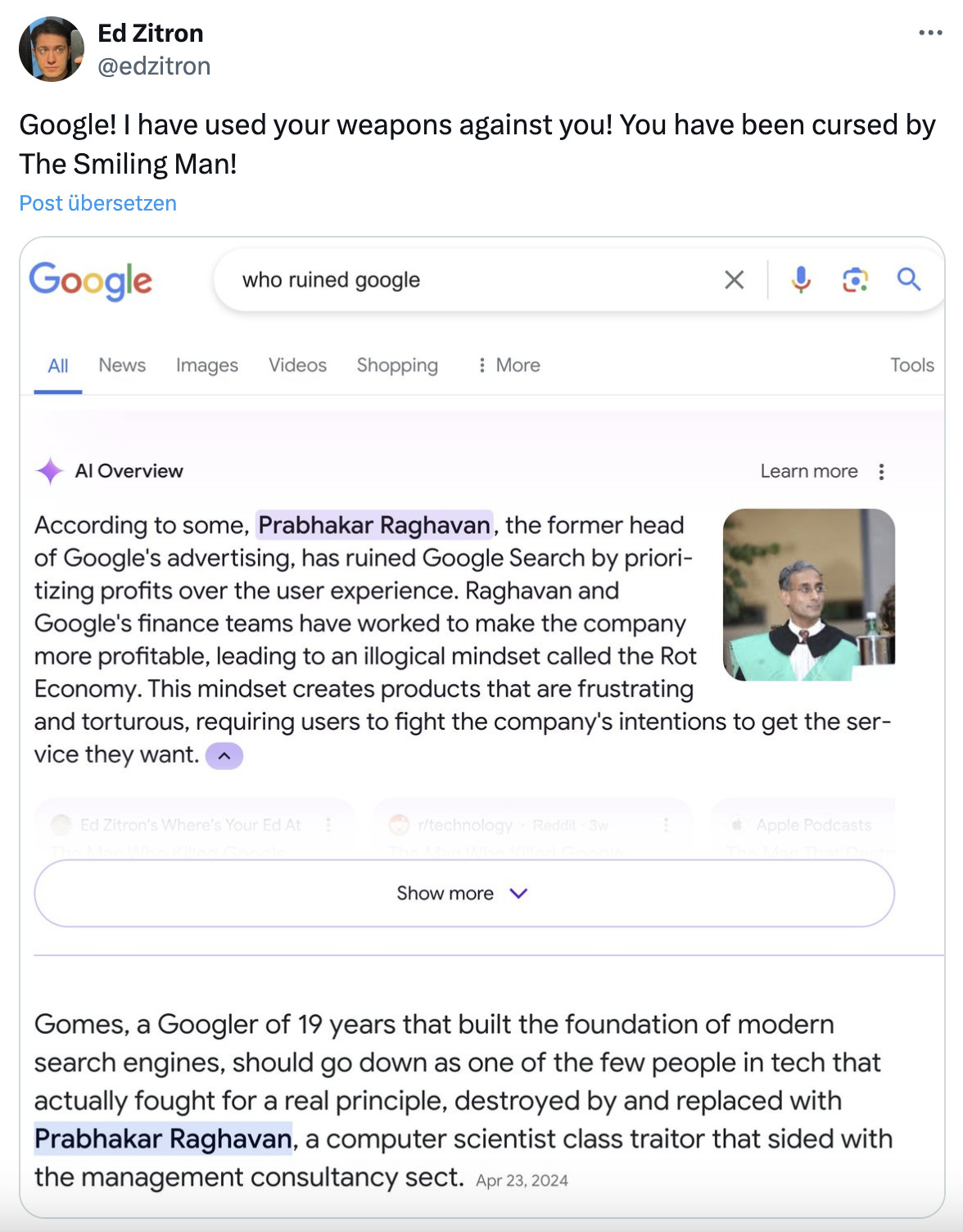 Google AI Overviews: Who ruined Google?
