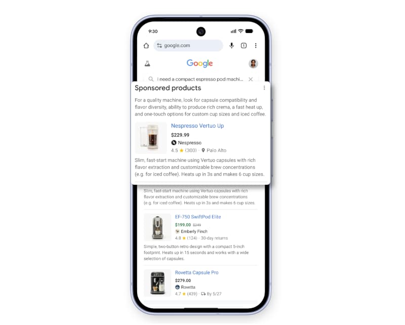 AI powered shopping ad