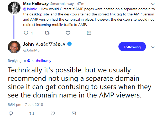 Google: AMP-Version auf anderer Domain ist möglich
