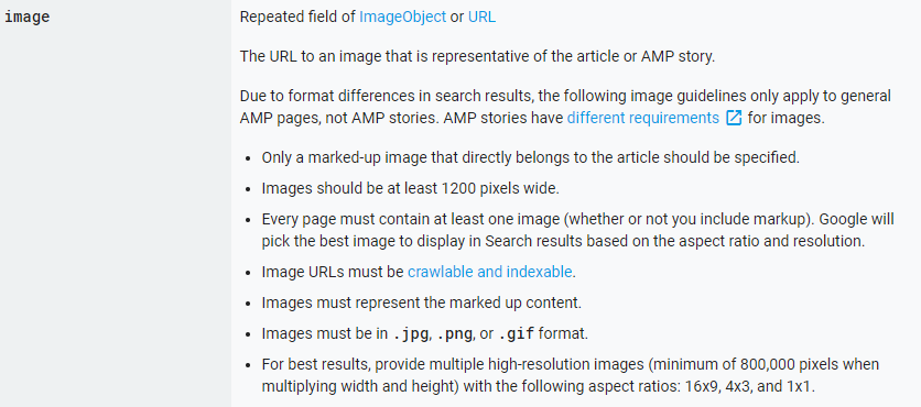 Google: AMP-Richtlinien für Bilder in News-Artikeln, Stand 16. Januar 2019