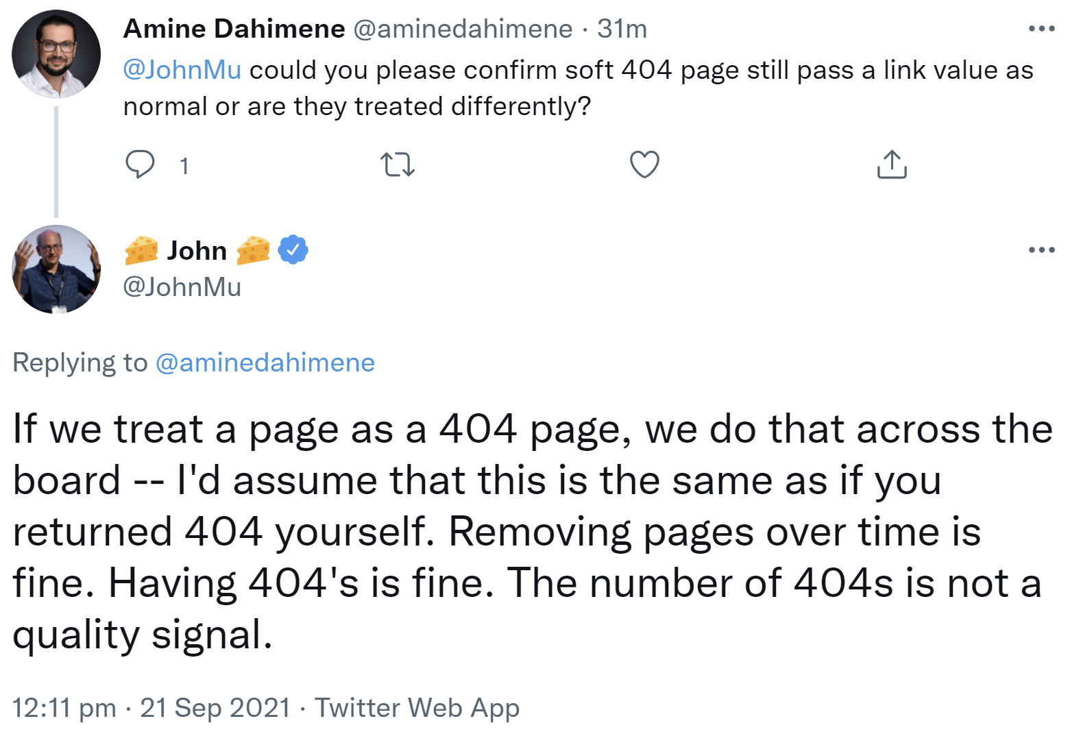 Google: Anzahl von 404-Seiten kein Qualitätskriterium