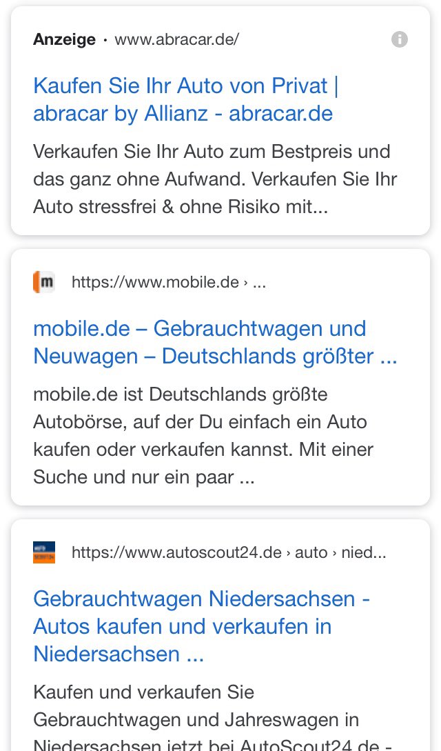 Google: neue Kennzeichnung von Anzeigen auf deutschen Mobile-SERPs