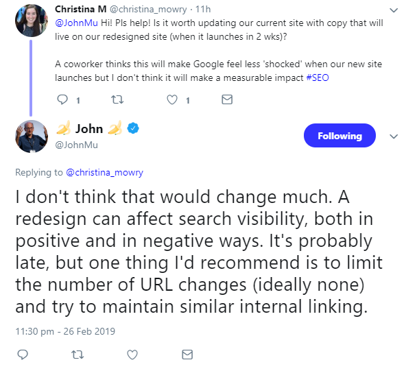 Google: URLs und interne Links bei einem Redesign möglichst nicht ändern