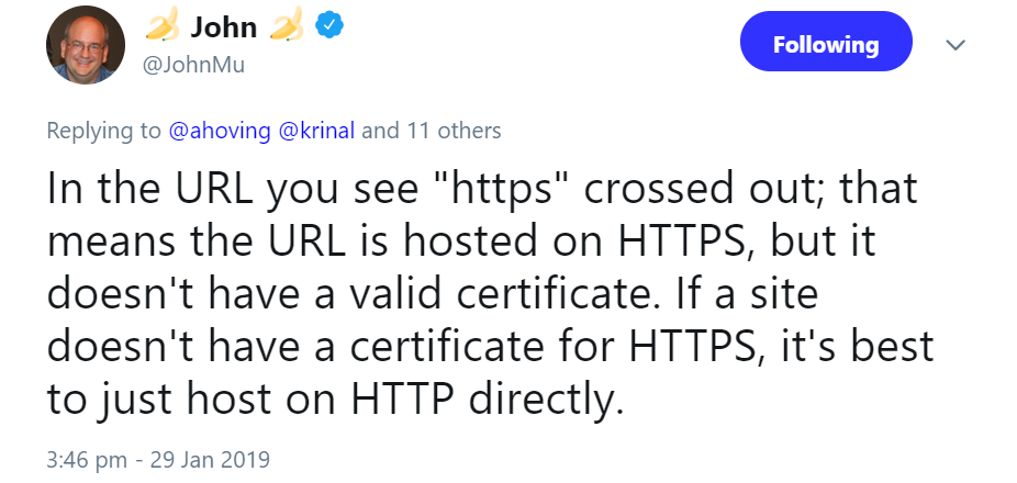 Google: Besser auf HTTPS verzichten, statt ein ungültiges Zertifikat zu verwenden
