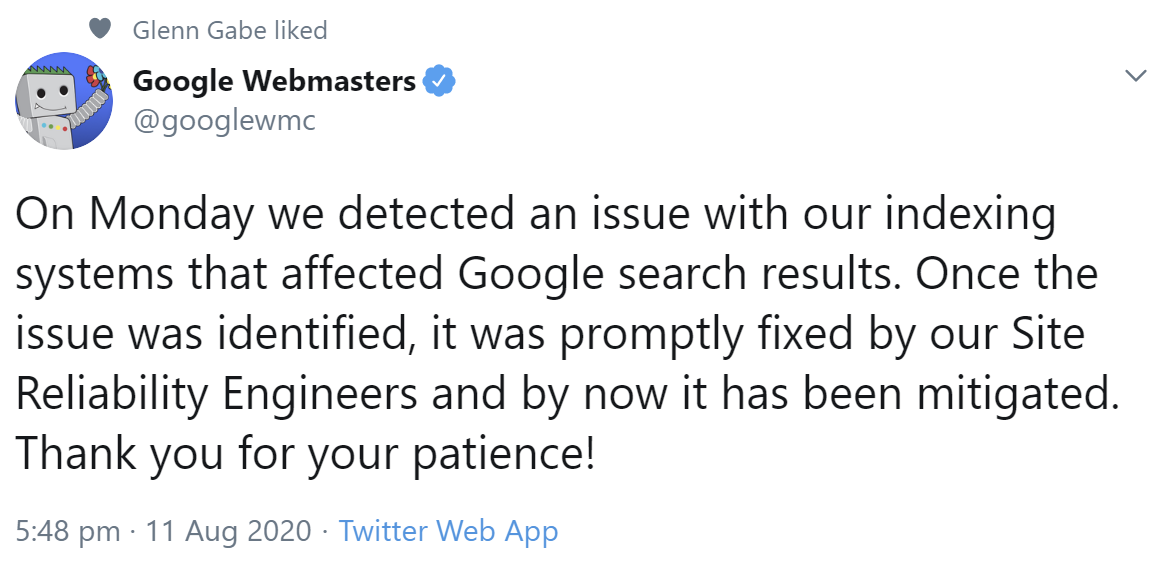 Kein Update: Google bestätigt Probleme mit Indexierungssystem