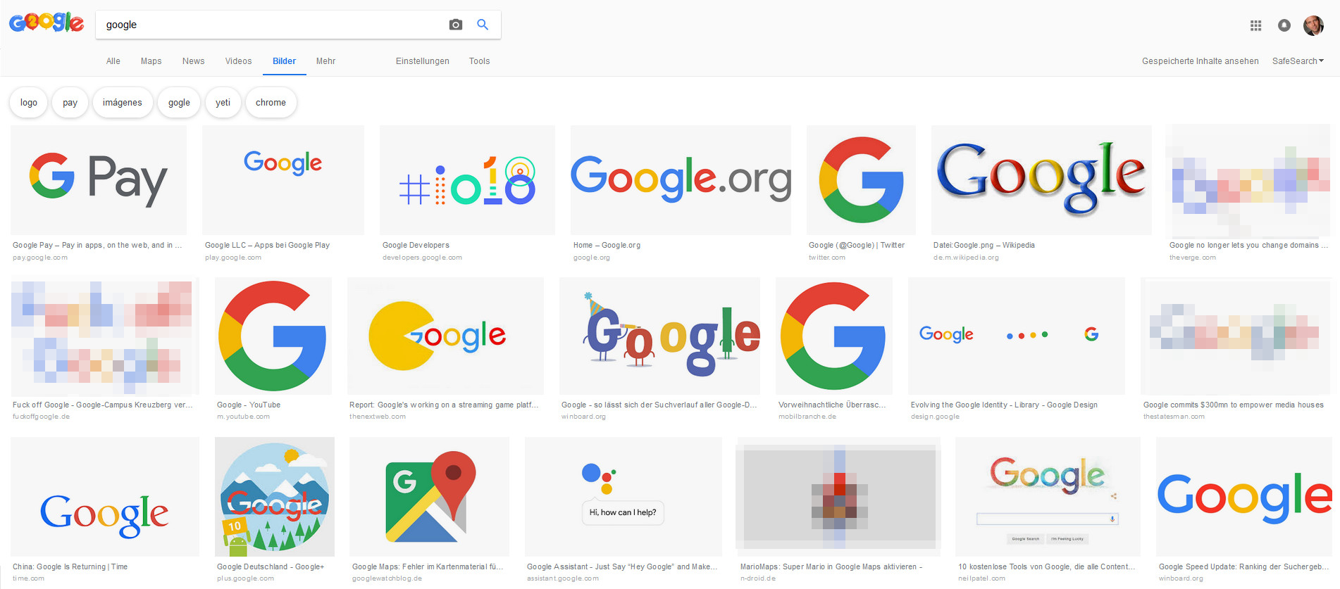 Google: neue Bildersuche vo September 2018
