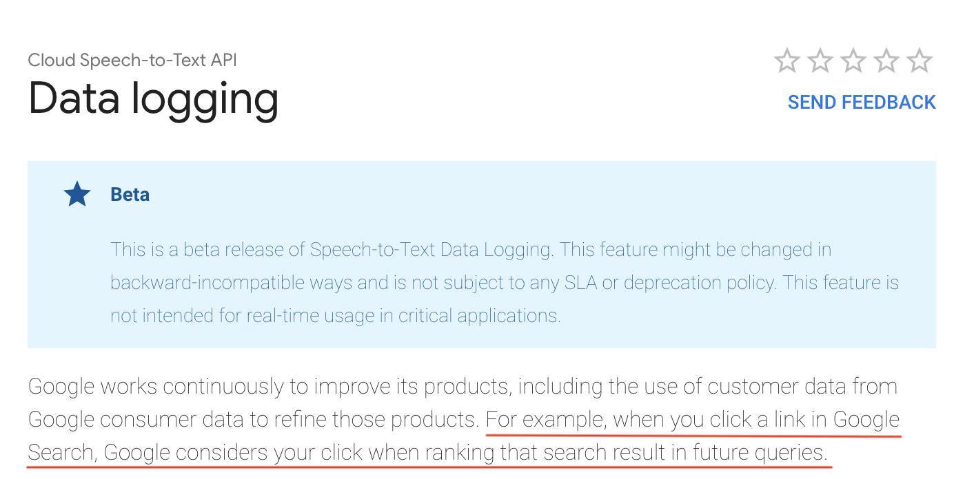 Google Speech-to-Text: Zusammenhang zwischen Klicks und Suchergebnissen