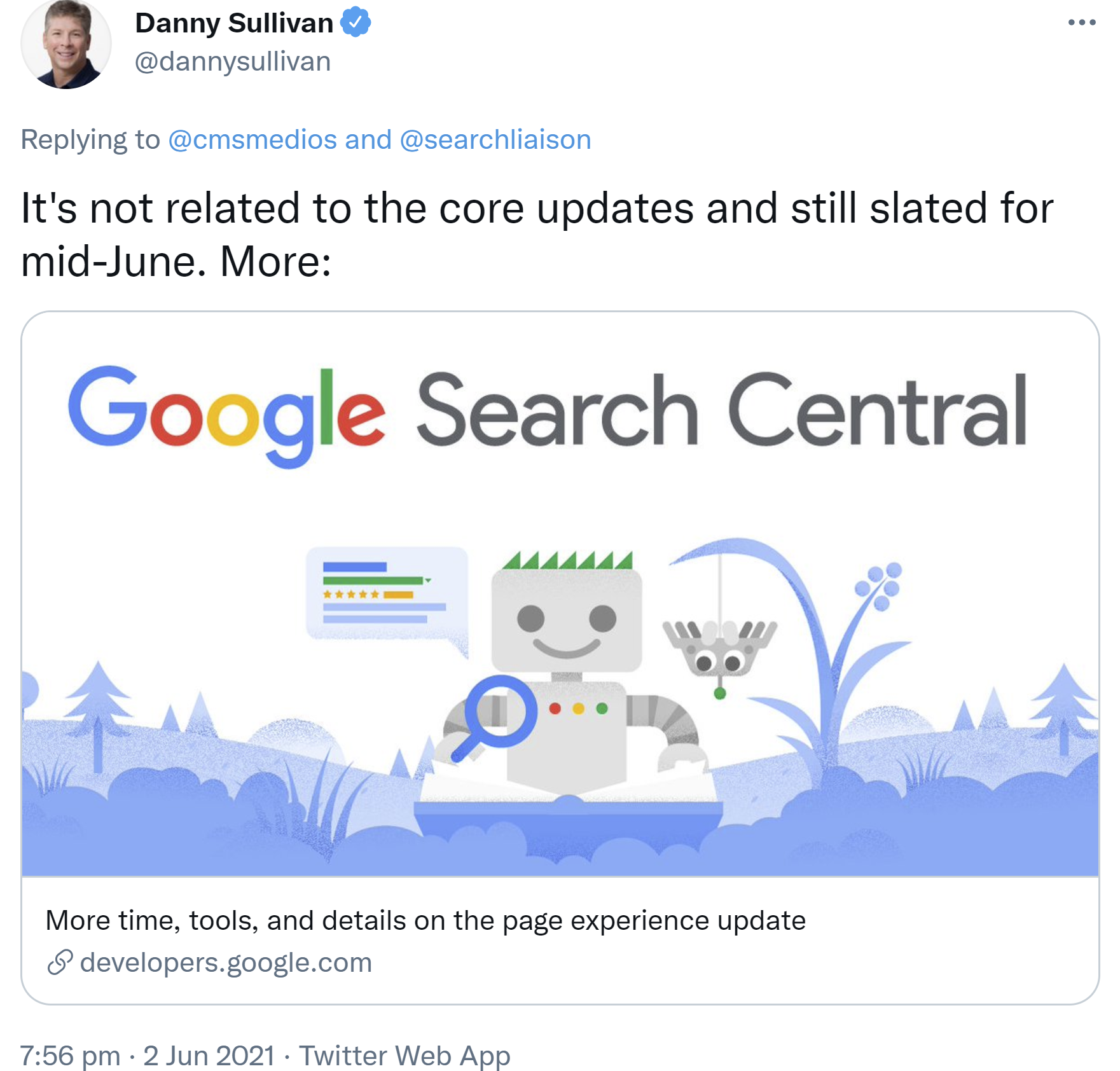 Google Page Experience Update hat nichts mit Core Updates zu tun
