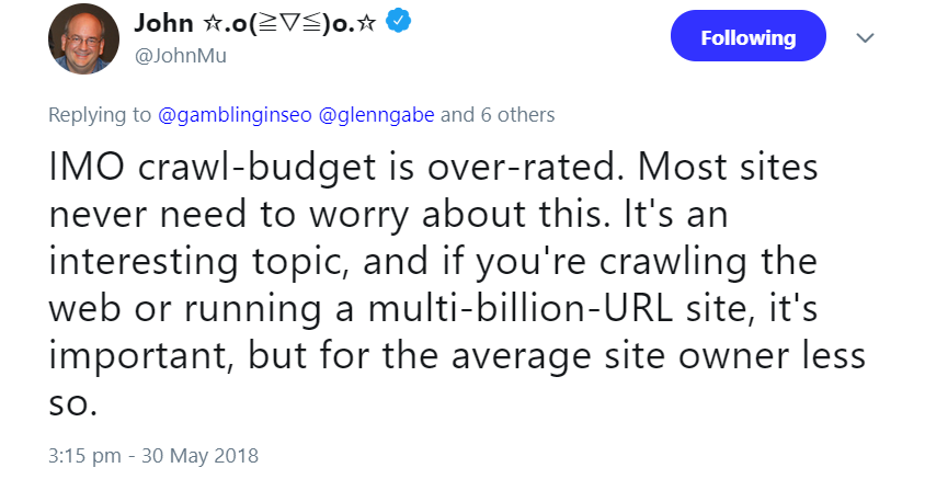 Google: Crawl-Budget für die meisten Webseiten nicht relevant