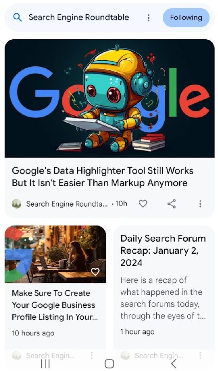 Google Discover mit Topic-Cluster