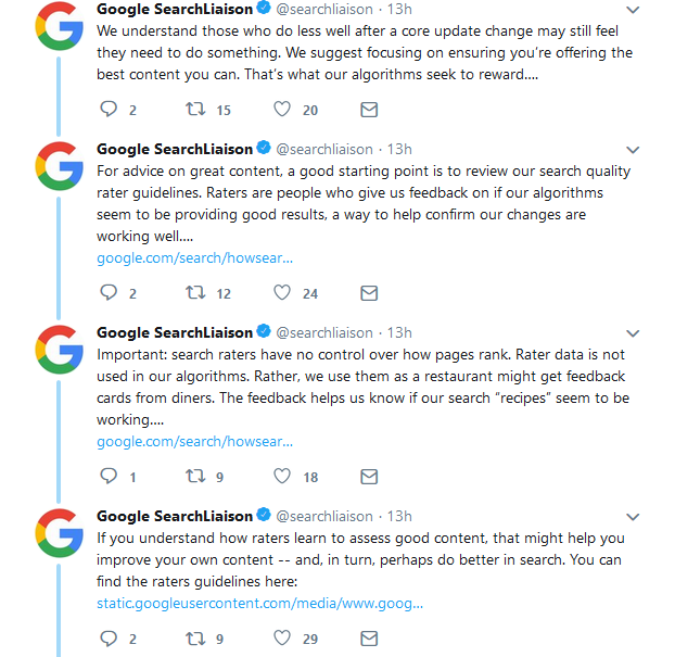 Google empfiehlt Nutzung der Qualitätsrichtlinien