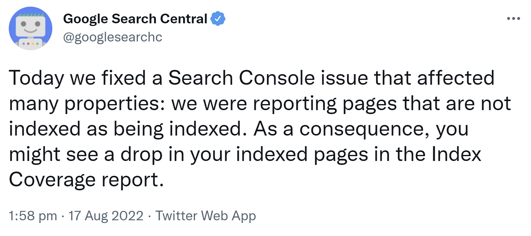 Google hat erklärt, dass durch einen Fehler viele nicht indexierte Websites als indexiert gemeldet wurden