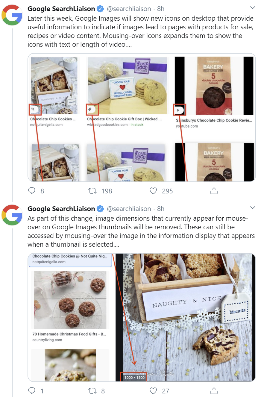 Google: erweiterte Informationen in Bildersuche zu Produktangeboten, Rezepten und Videos