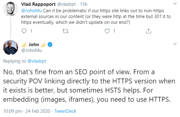 Google: Links von HTTPS nach HTTP sind ok