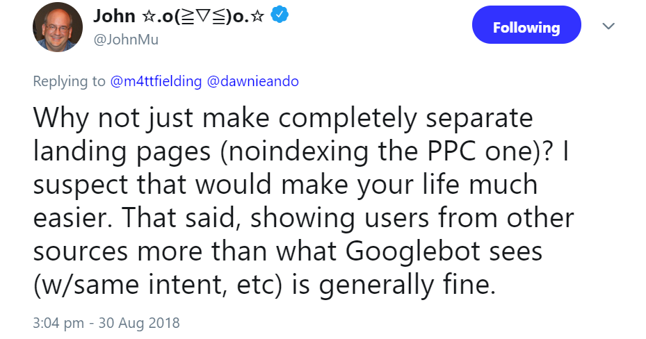 Google: kein Problem, wenn Nutzer mehr Informationen sehen als der Googlebot