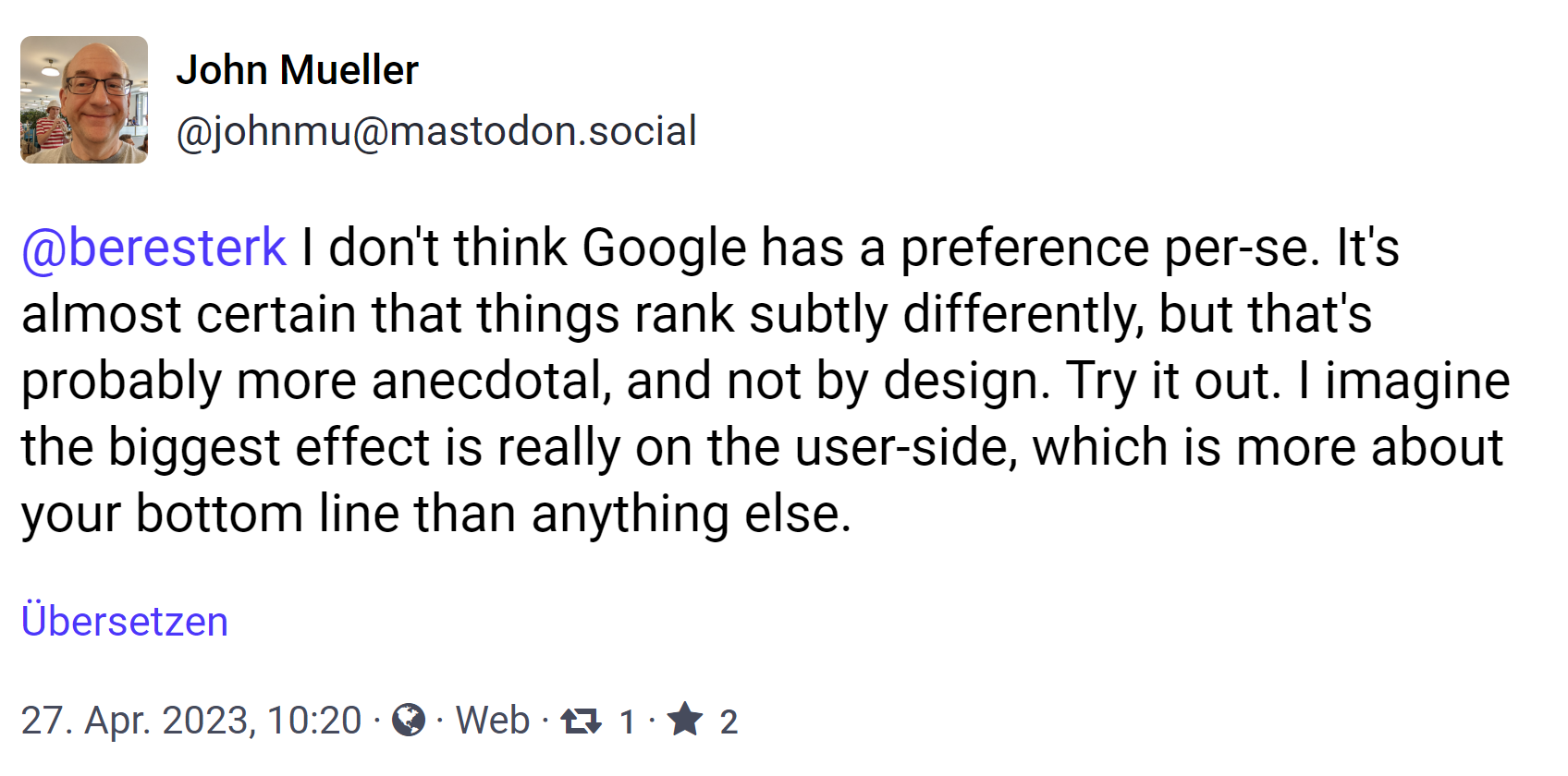 Google: keine Präferenz für mehr oder weniger Produkte auf Kategorieseiten