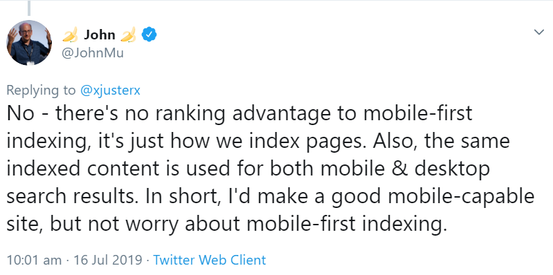 Google: keine Ranking-Vorteile durch Mobile First