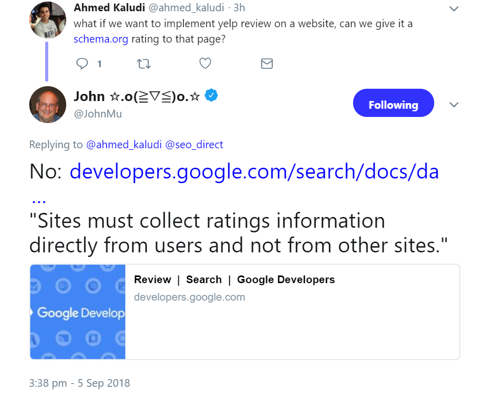 Google: schema.org nicht bei kopierten Bewertungen verwenden