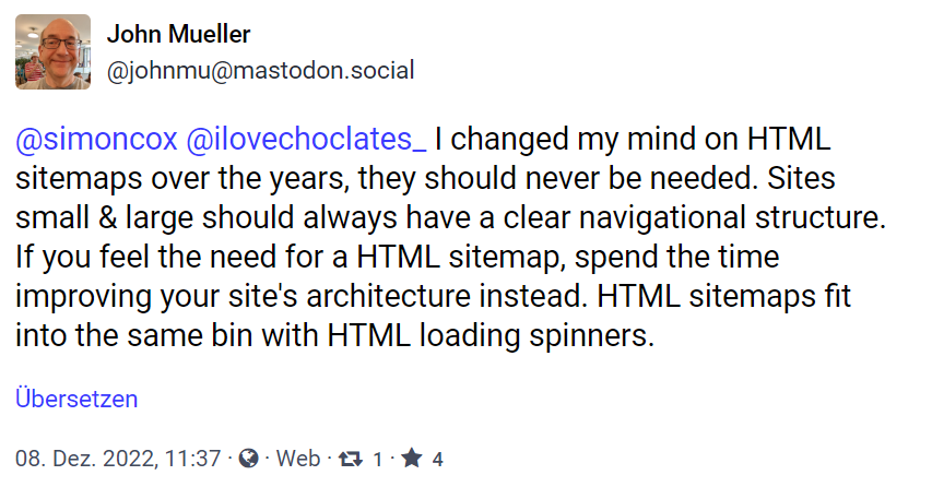 Keine Website sollte eine HTML-Sitemap benötigen
