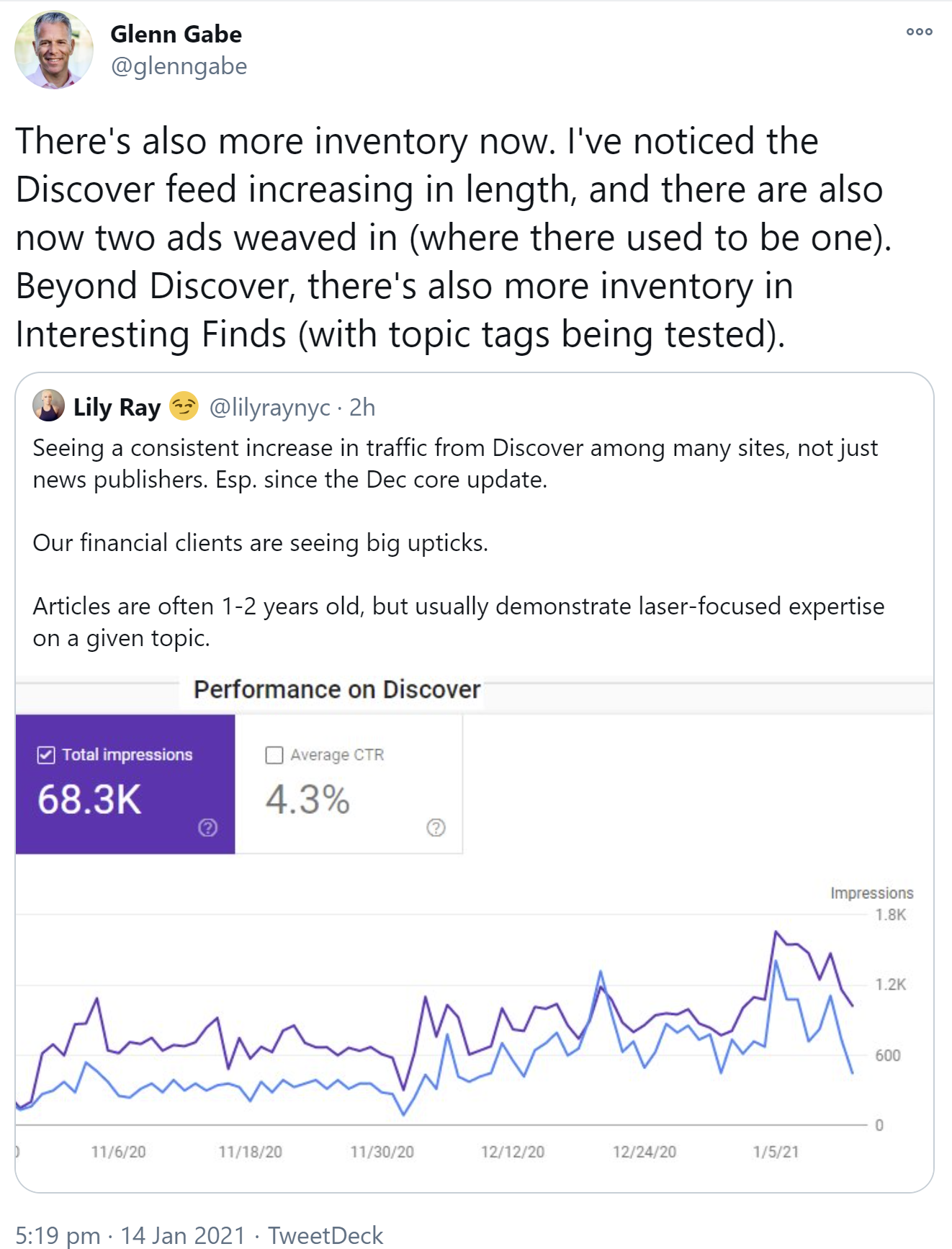 Google: Mehr Discover-Traffic für einige Websites