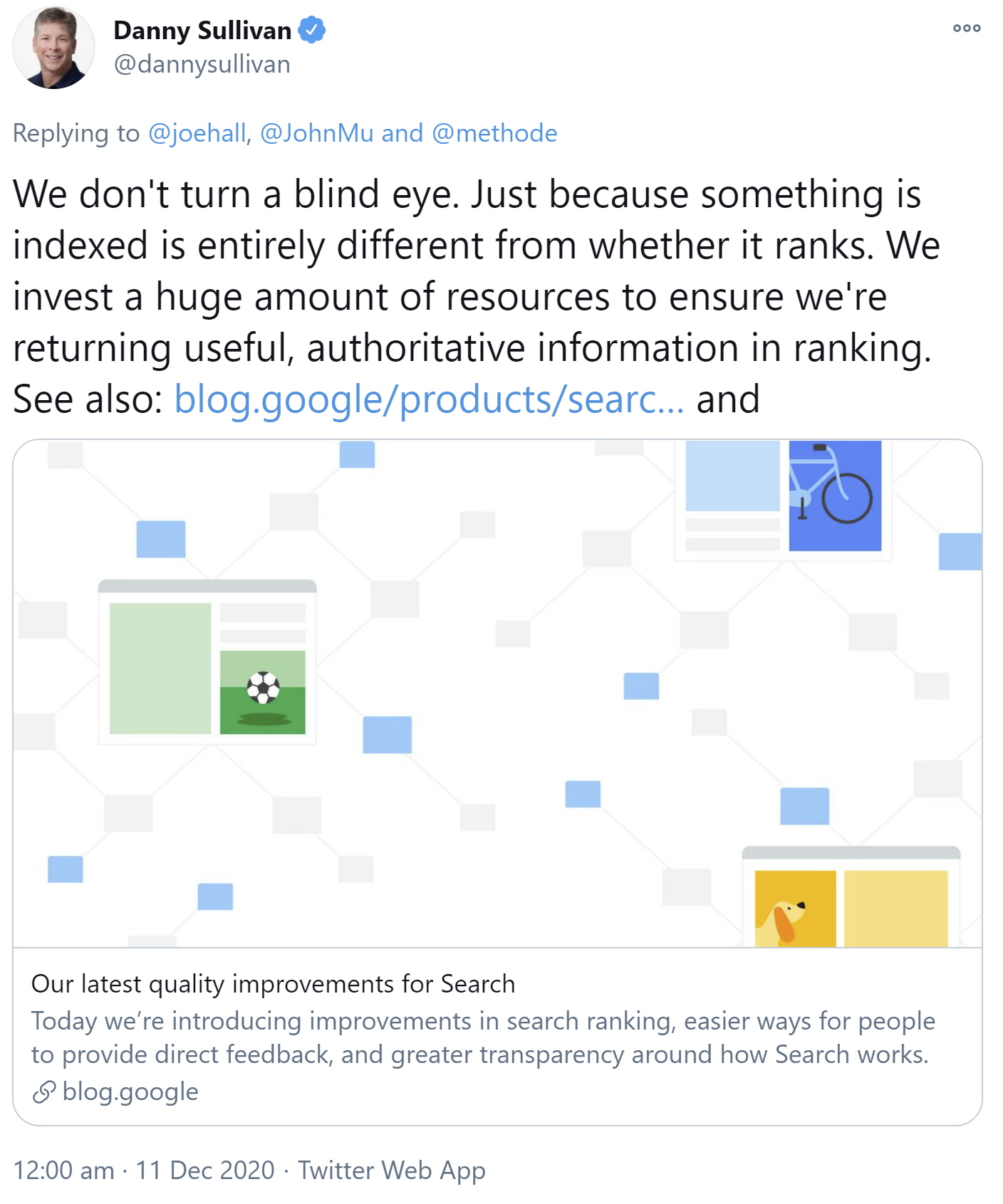 Google: Nur weil etwas indexiert ist, heißt das nicht, dass es auch ranken muss