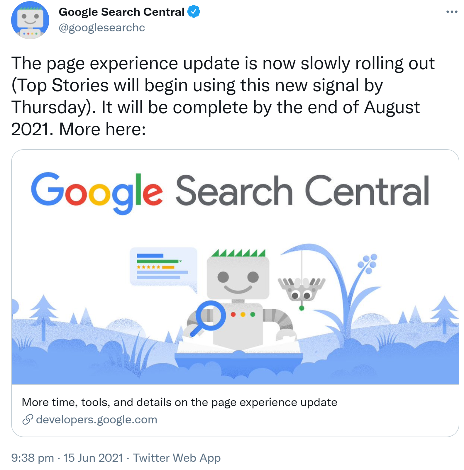 Google: Rollout des Page Experience Updates hat begonnen