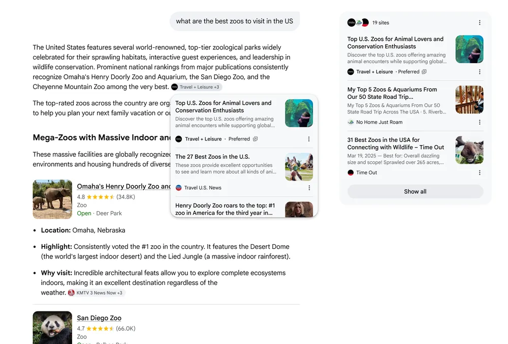 Google Preferred Sources AI Overviews