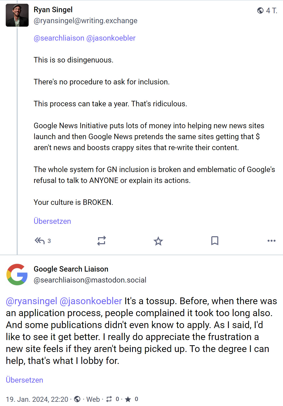 Google News: Kritik an Zulassungsprozess