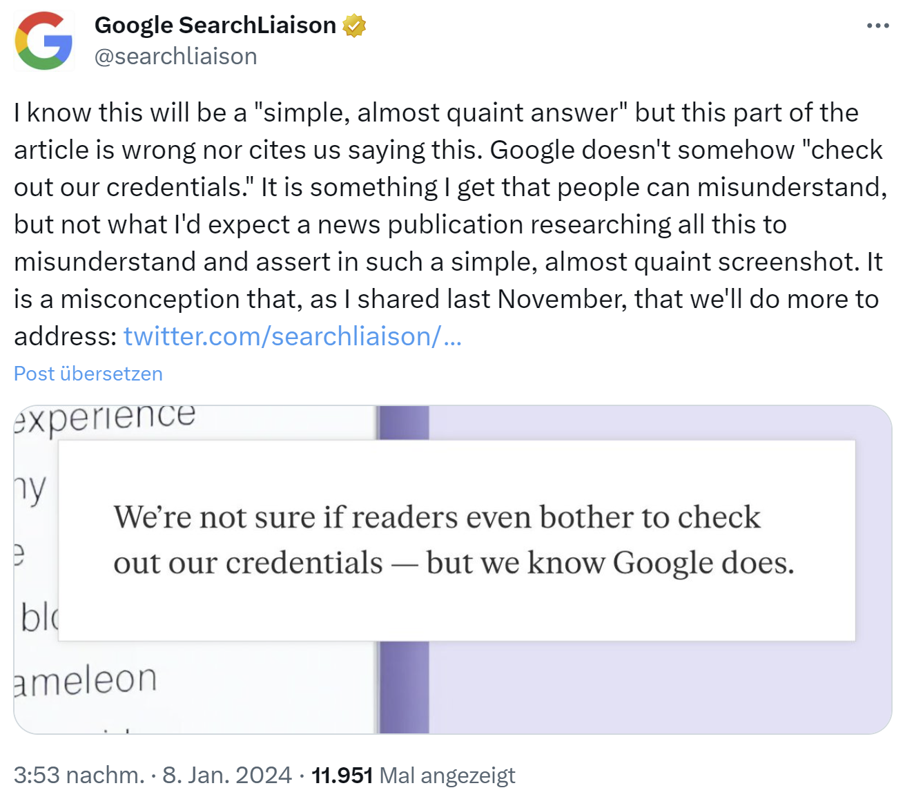 Danny Sullivan: 'Google prüft Autorenangaben auf Websites nicht'