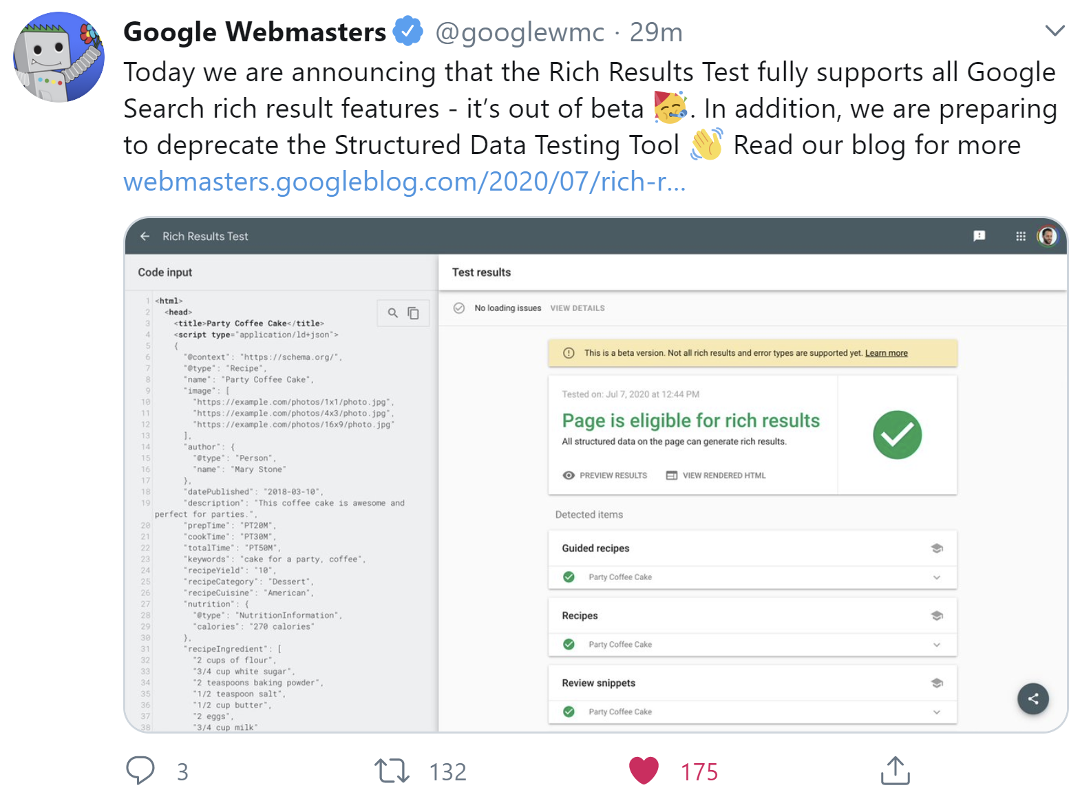 Google: Rich Results Testing Tool unterstützt jetzt alle Arten von Rich Results