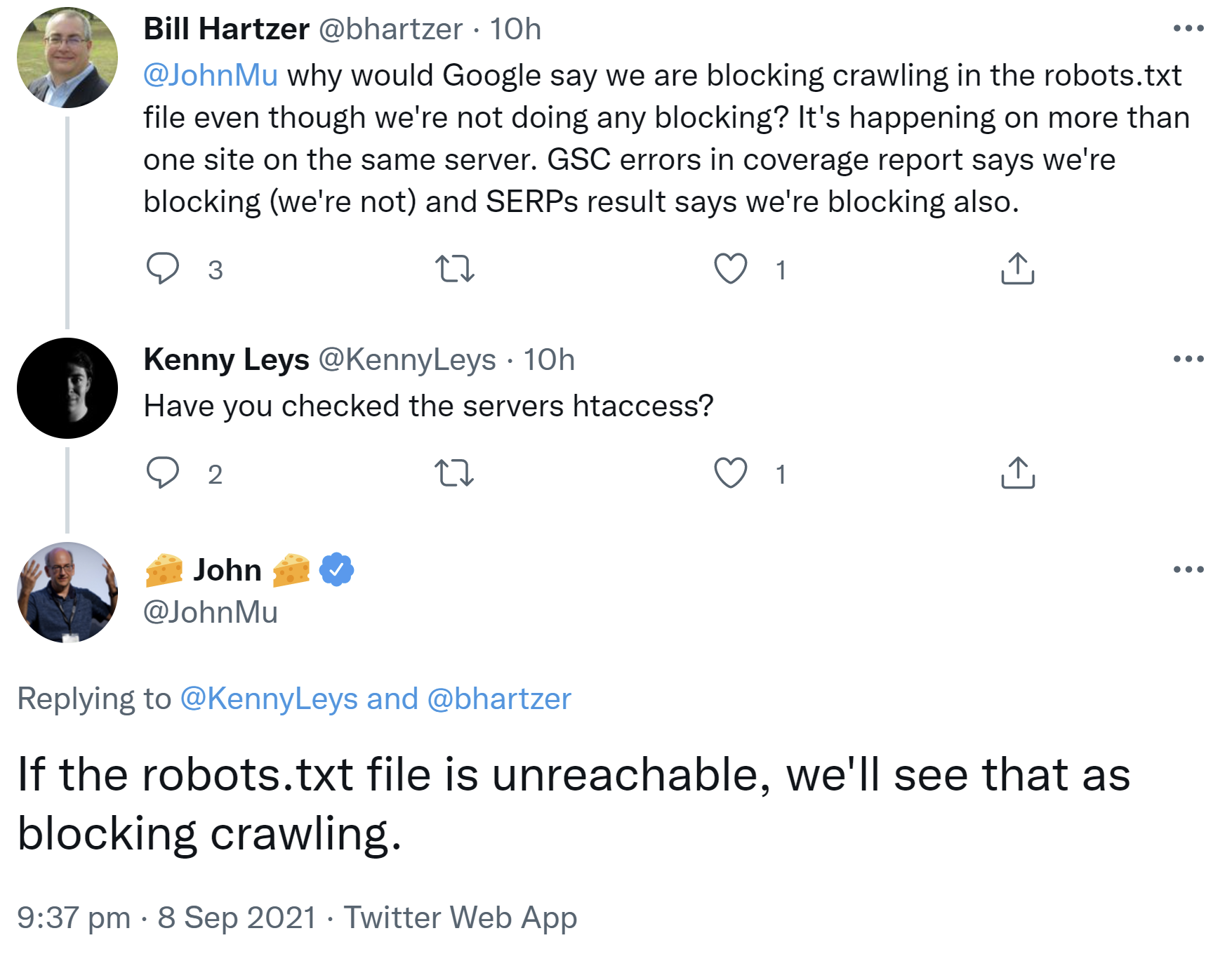 Google: Nicht erreichbare robots.txt entspricht blockiertem Crawlen