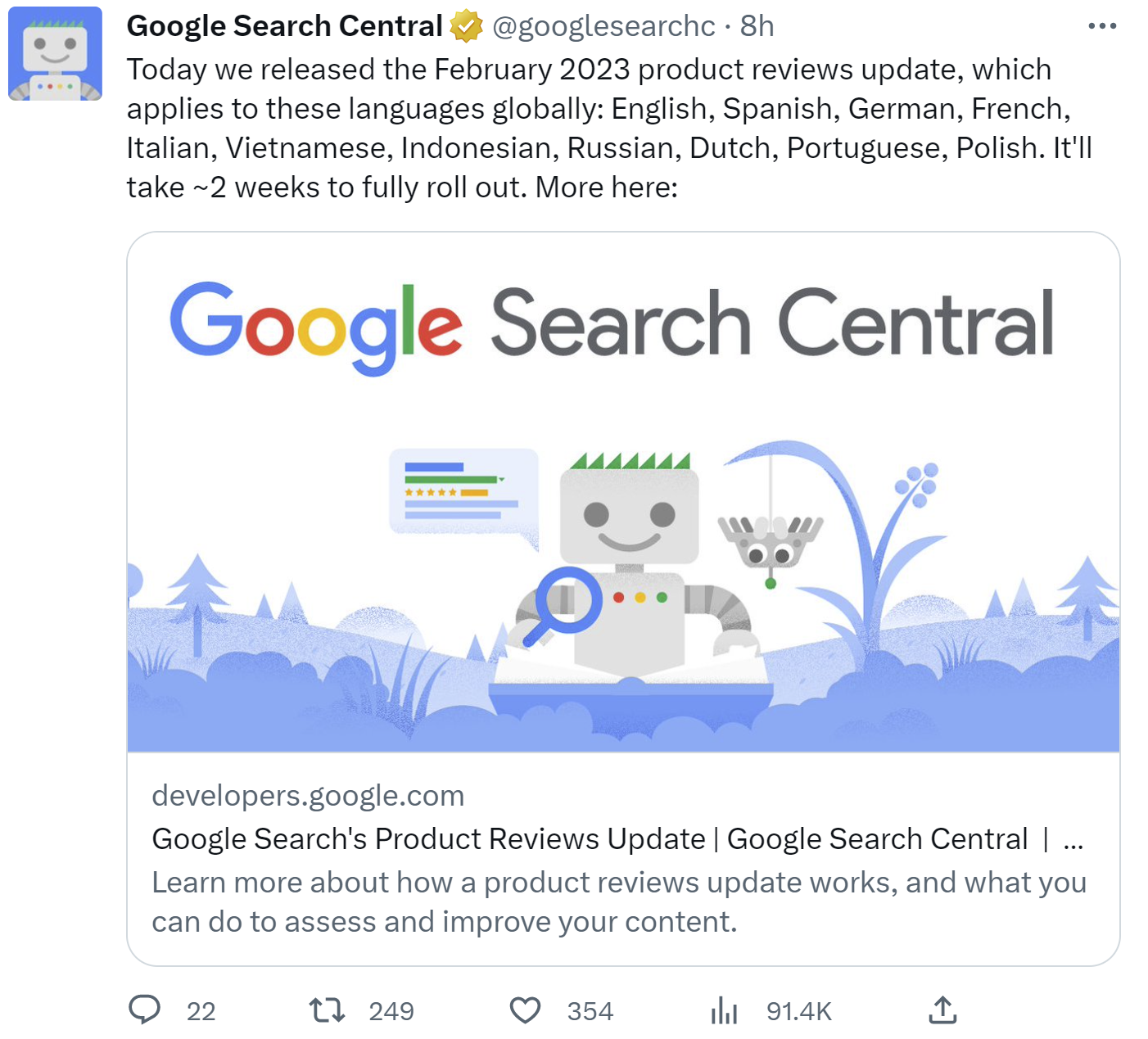Google rollt 'February 2023 Product Reviews Update' aus
