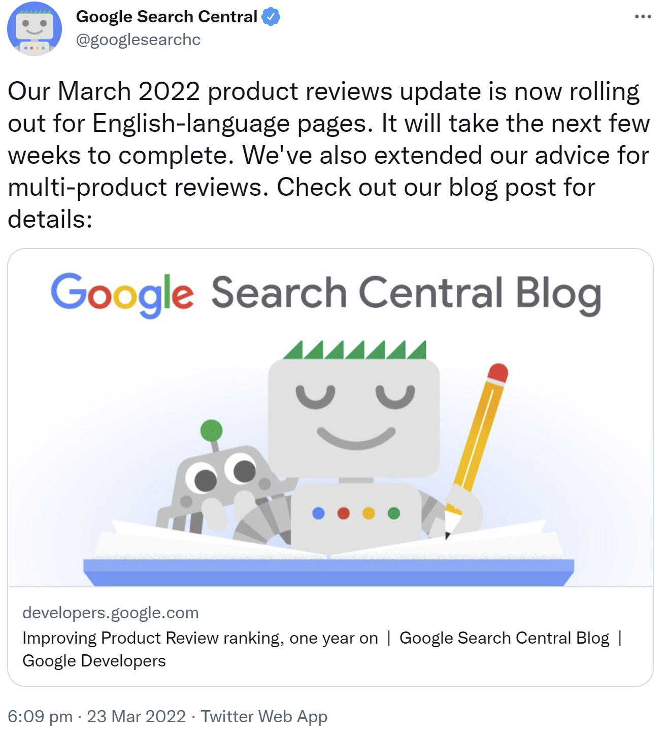 Google rollt März 2022 Product Reviews Update aus